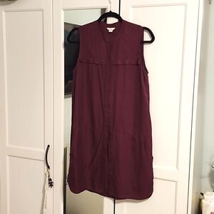 Red 100% silk tunic dress by Fossil, Size 6 US 10UK